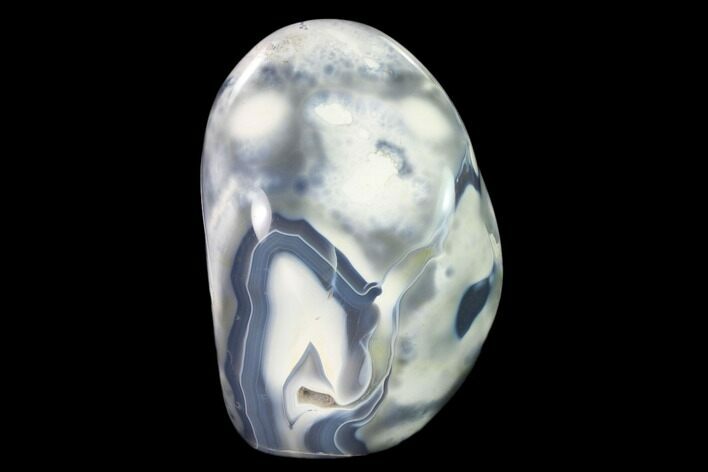 Free-Standing, Polished Blue and White Agate - Madagascar #140379